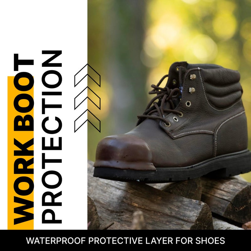 Tuff Toe Boot Toe Protector Adhesive, Shoe Glue Toe Protectors for Shoes and Work Boots - Waterproof Heat Resistant, Heavy Duty Protective Layer & Shoe Repair Kit - Easy Application, Cover 2 Shoes, Brown Color - Image 2